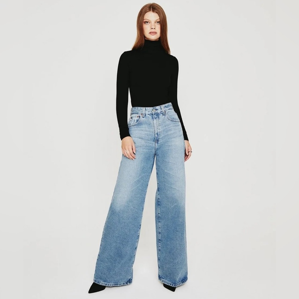 AG Adriano Goldschmied Light Blue Wide Leg Jeans Deven